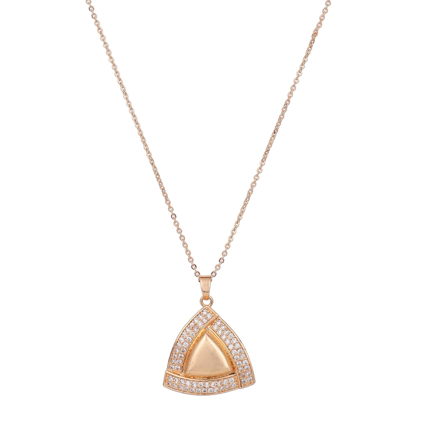 Rose Gold Plated Pendant & Stud Earrings for Women
