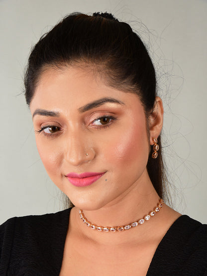 Rose Gold Plated Necklace Set for Women and Girls
