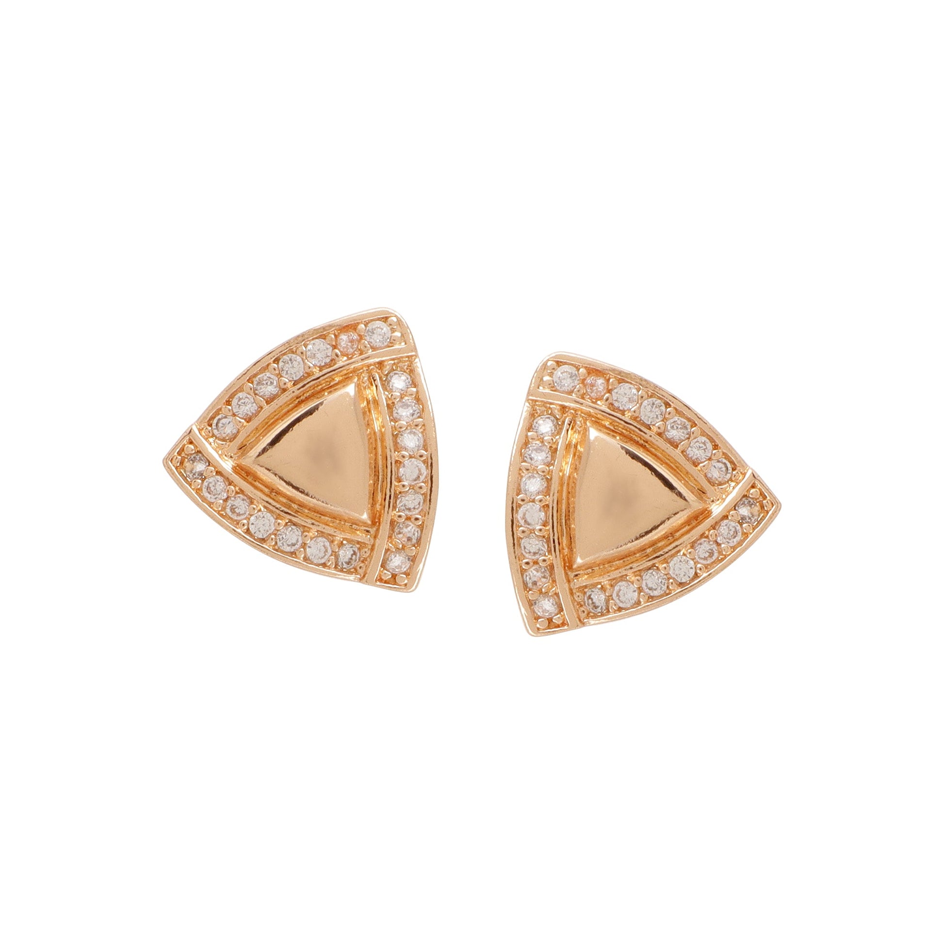 Rose Gold Plated Pendant & Stud Earrings for Women
