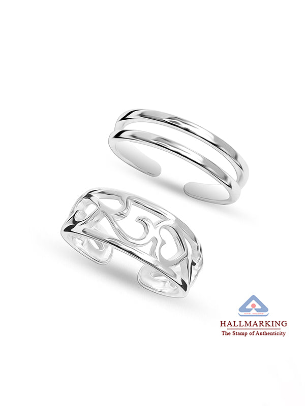 Aloha Heart Leaf Band Toe Rings
