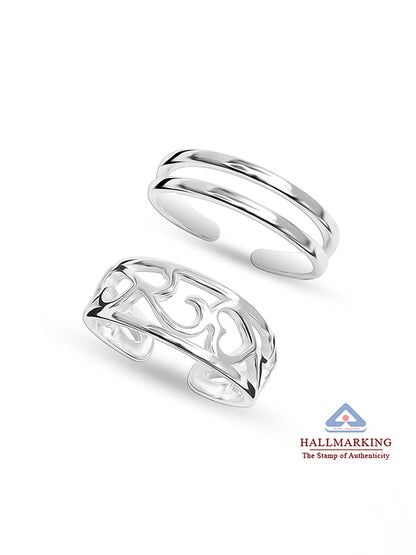 Aloha Heart Leaf Band Toe Rings