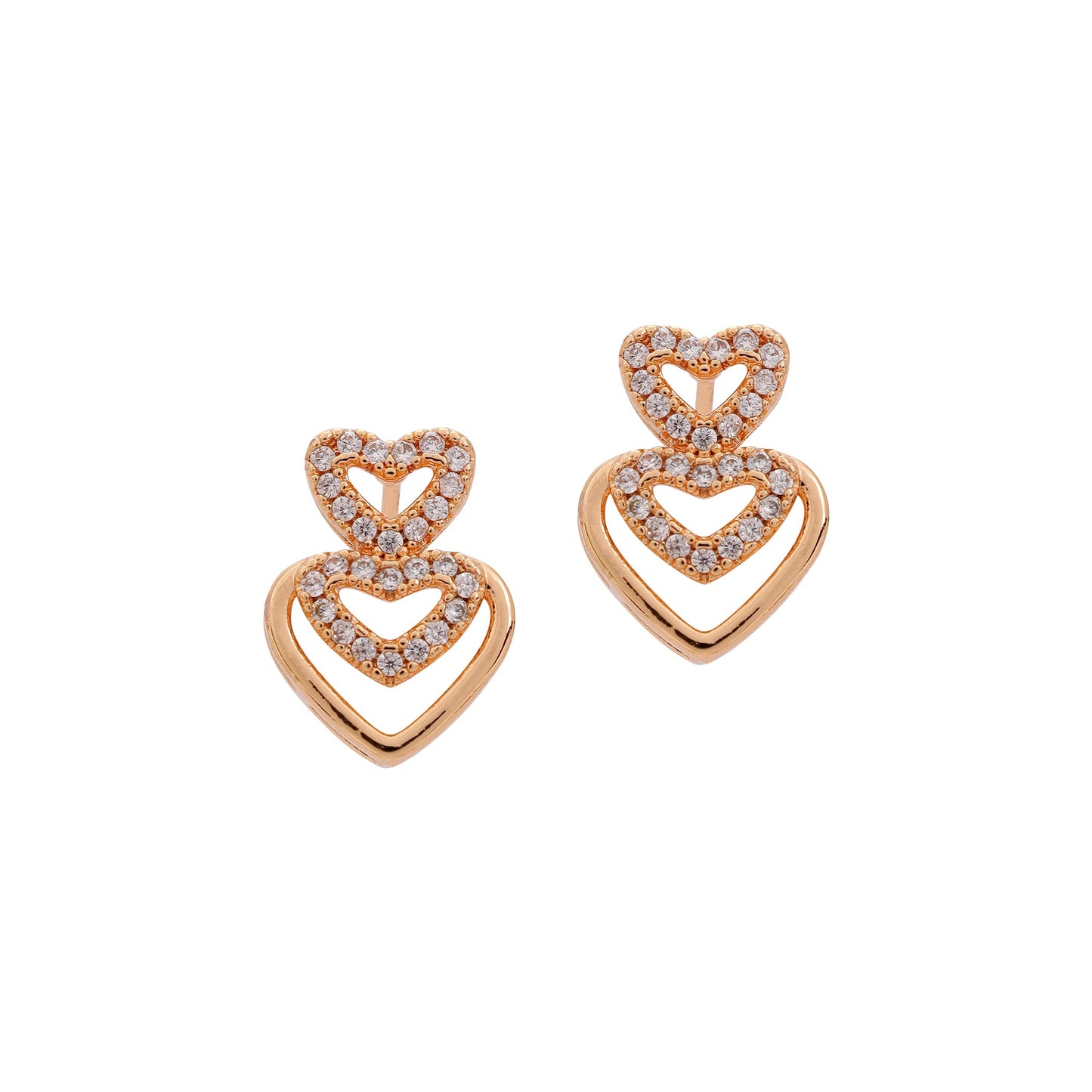 Rose Gold Plated AD Stone Necklace And Pair Of Earrings for Women
