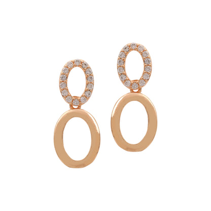 Rose Gold Sleek Oval Statement Necklace Set