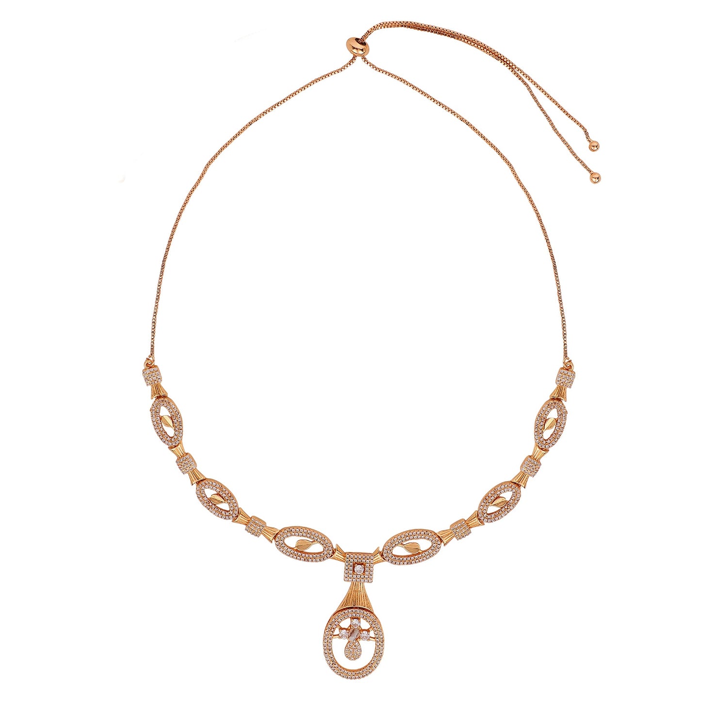 Rose Gold Plated Necklace Set for Women and Girls