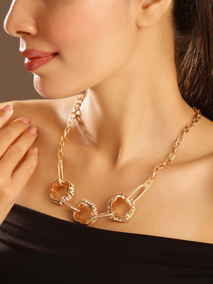 Priyaasi Rose Gold Plated Brass-solid Necklace