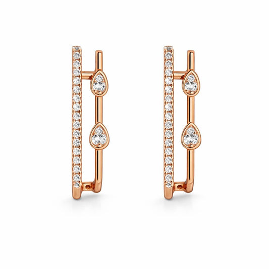 Rose Gold Hoop Earrings For Women And Girls