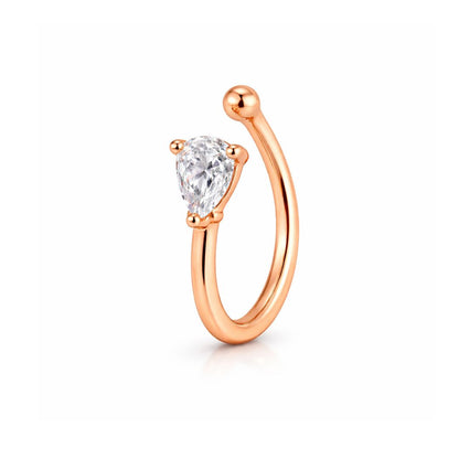 Rose Gold Teardrop Shape Non Piercing Nose Pin