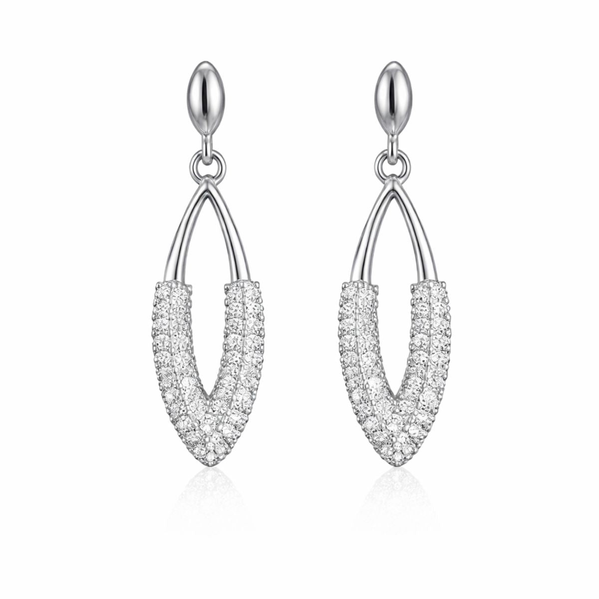 Silver Bloom Shine Drop Earrings