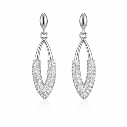 Silver Bloom Shine Drop Earrings