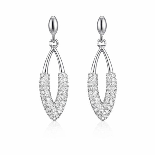 Silver Bloom Shine Drop Earrings