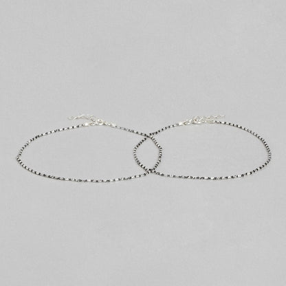 Radiant Charms Silver-Plated 925 Sterling Silver Anklet
