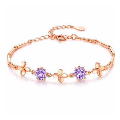 Rose Gold Purple Stone Bracelet