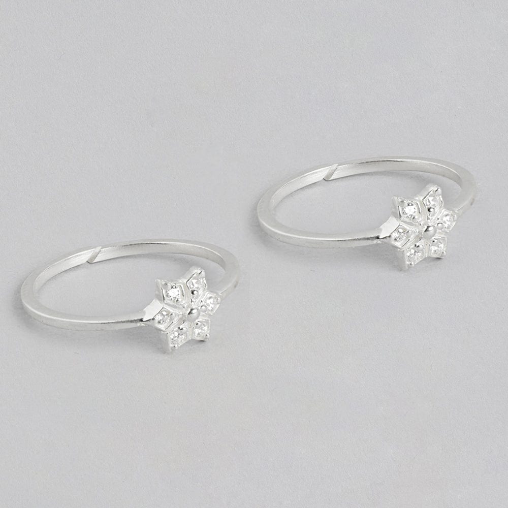 White Zircon92.5 Sterling Silver Toe ring