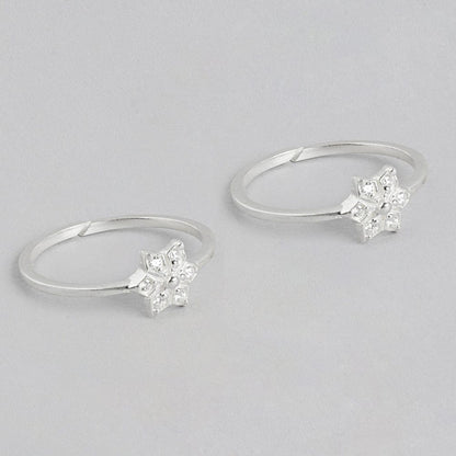 White Zircon92.5 Sterling Silver Toe ring