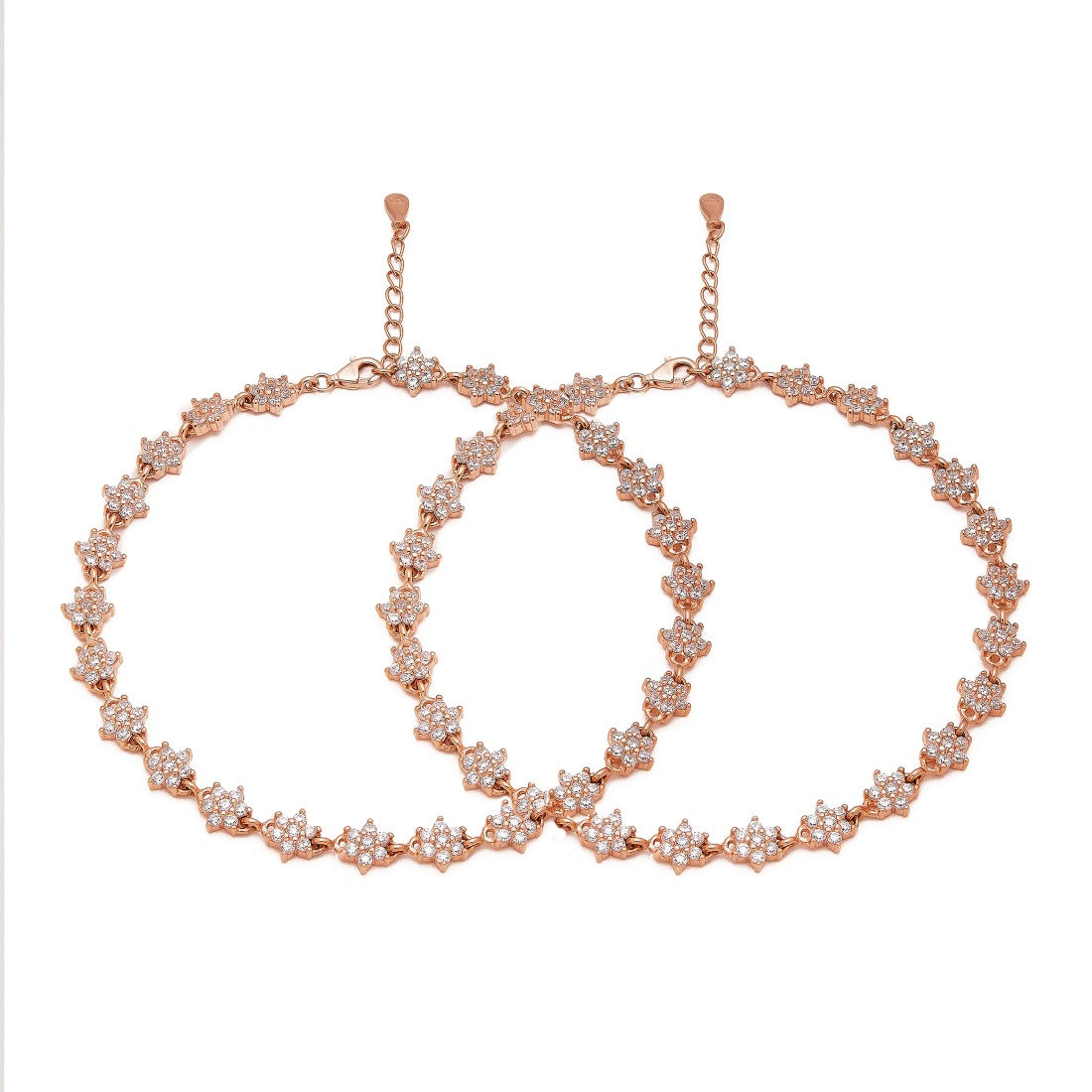 Starry Elegance Rose Gold-Plated 925 Sterling Silver Anklet