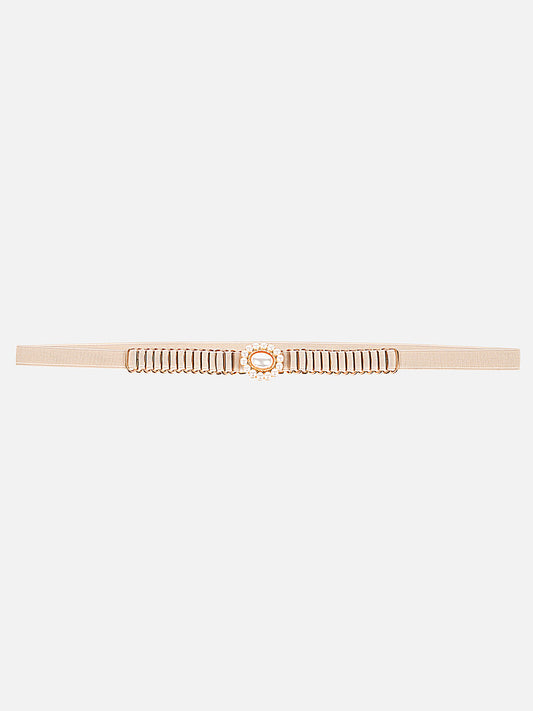 Pearl Buckle Thin Elasticated Belt