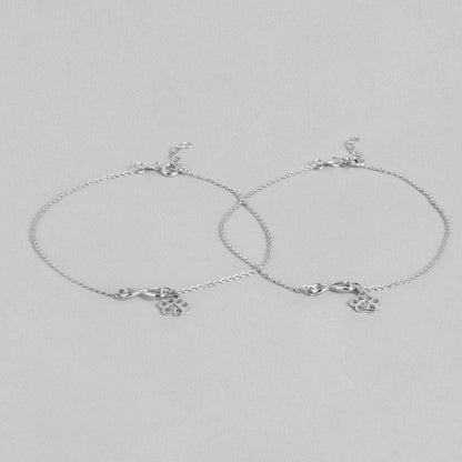 Infinity and Paw 925 Sterling Silver Anklets