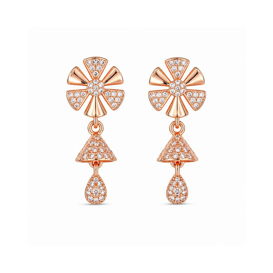 Rose Gold Drop Earrings for Women
