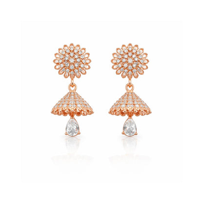 Rose Gold Traditional Jhumki Drop Earrings