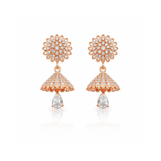 Rose Gold Traditional Jhumki Drop Earrings