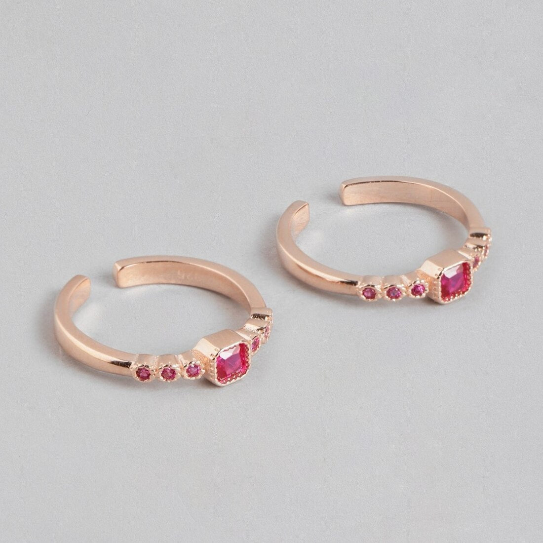 Glimmering Rose Gold Plated 925 Sterling Silver Toe Ring