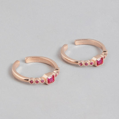Glimmering Rose Gold Plated 925 Sterling Silver Toe Ring