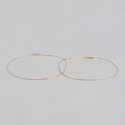 Serene Rose Gold Plated Snake 925 Sterling Silver Chain Anklet