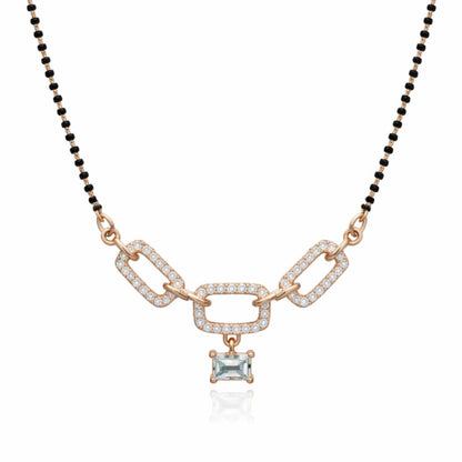 Rose Gold Mangalsutra With Black Bead Chain
