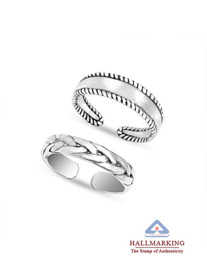Regal Twist Silver Toe Ring