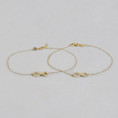 Golden Infinity Glow 925 Sterling Silver Gold-Plated Chain Anklet