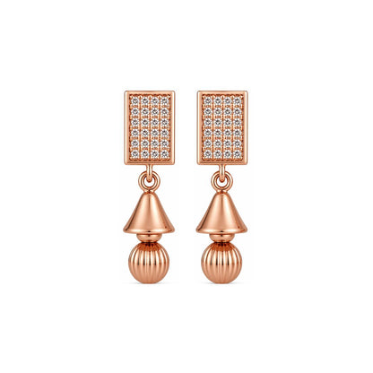 Rose Gold Geometric Drop Earrings