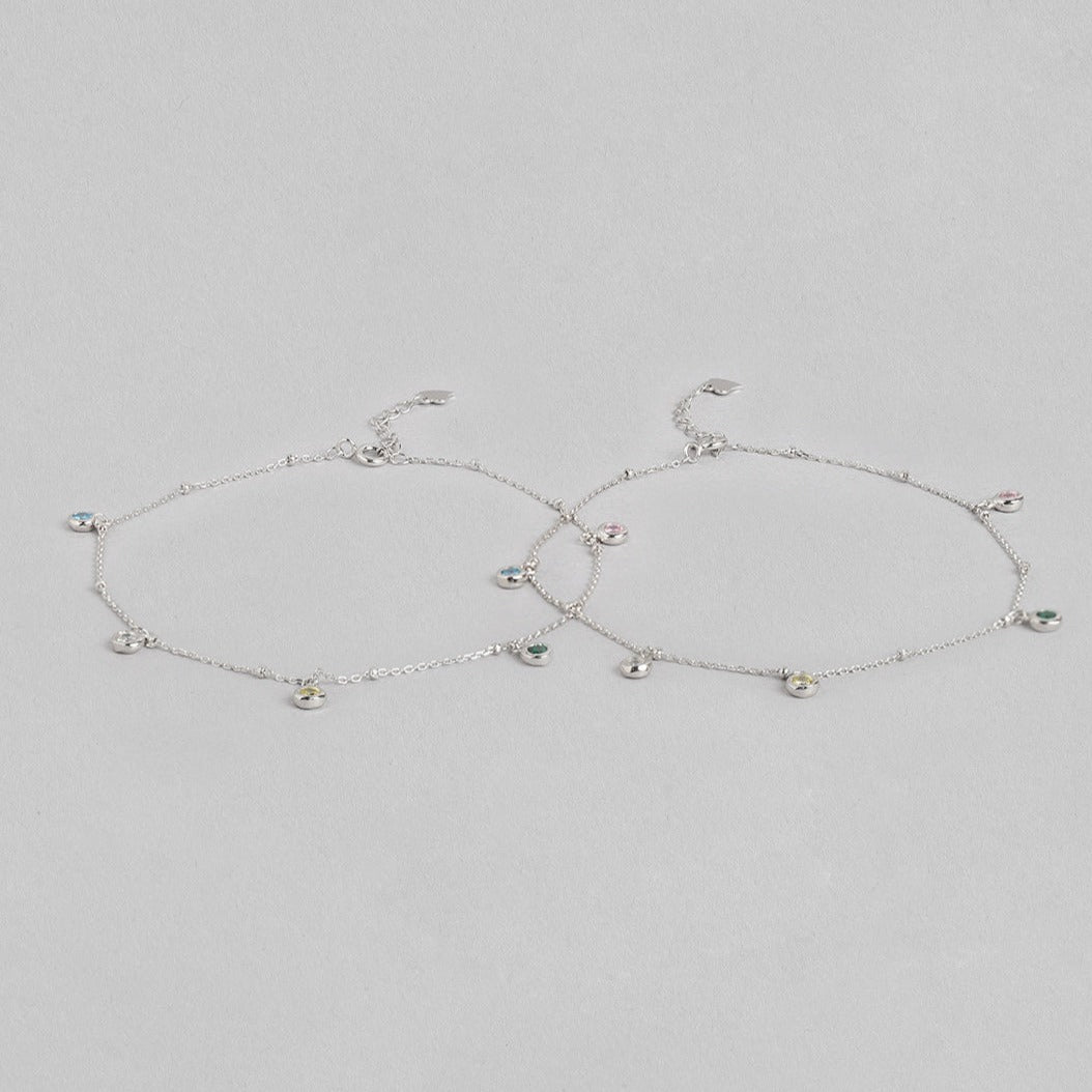Color Drops 925 Sterling Silver Anklet