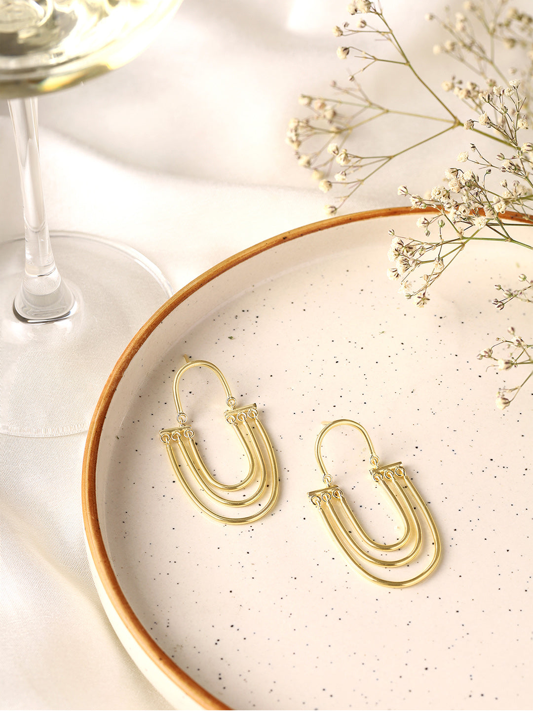 Priyaasi Gold Plated Stylish Layered Earrings