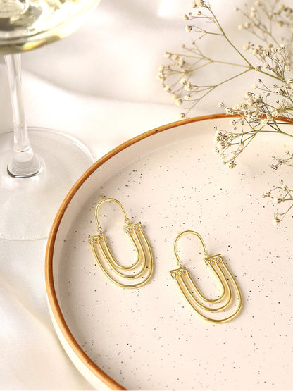 Priyaasi Gold Plated Stylish Layered Earrings