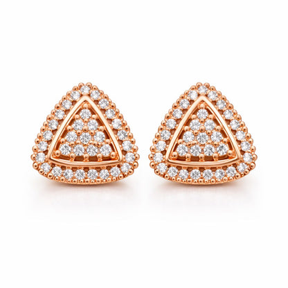 Rose Gold Triangle Stud Earrings