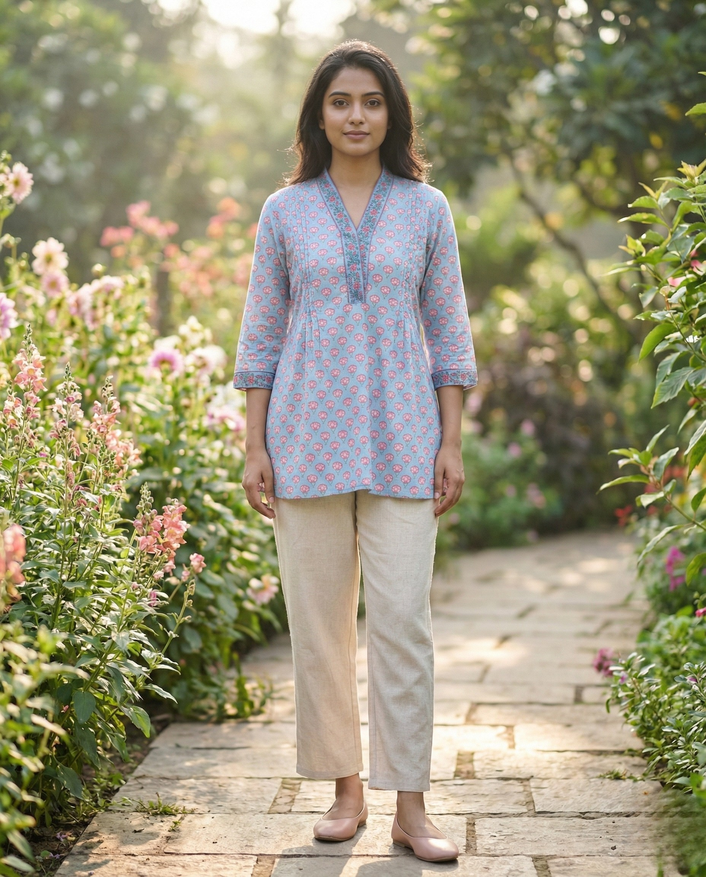 Pastel Hues Sky Blue Cotton Top