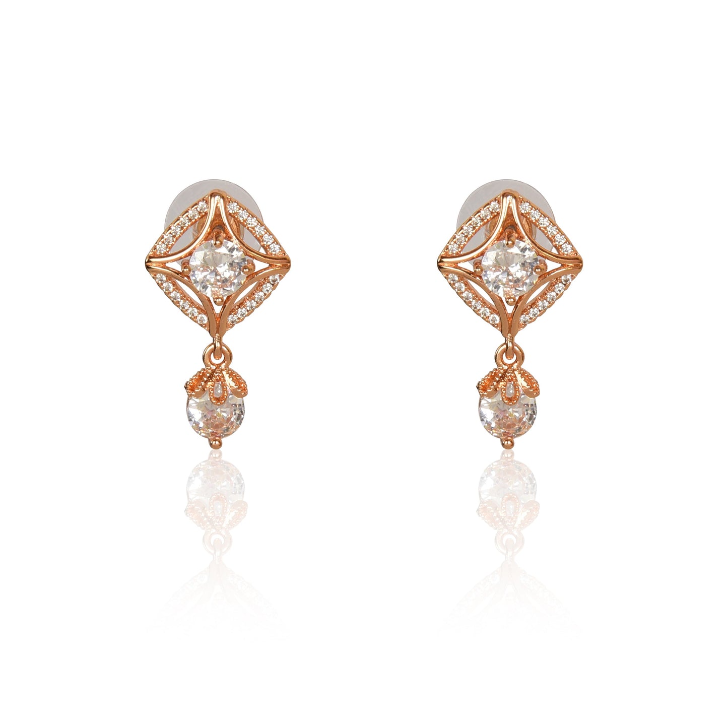 18k Rose Gold PlatedDrop Earrings Women & Girls
