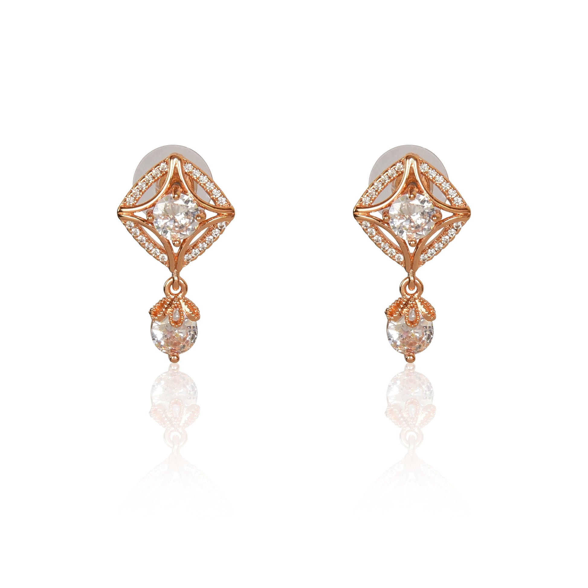 18k Rose Gold PlatedDrop Earrings Women & Girls