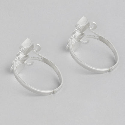 Silver Pink Toe ring