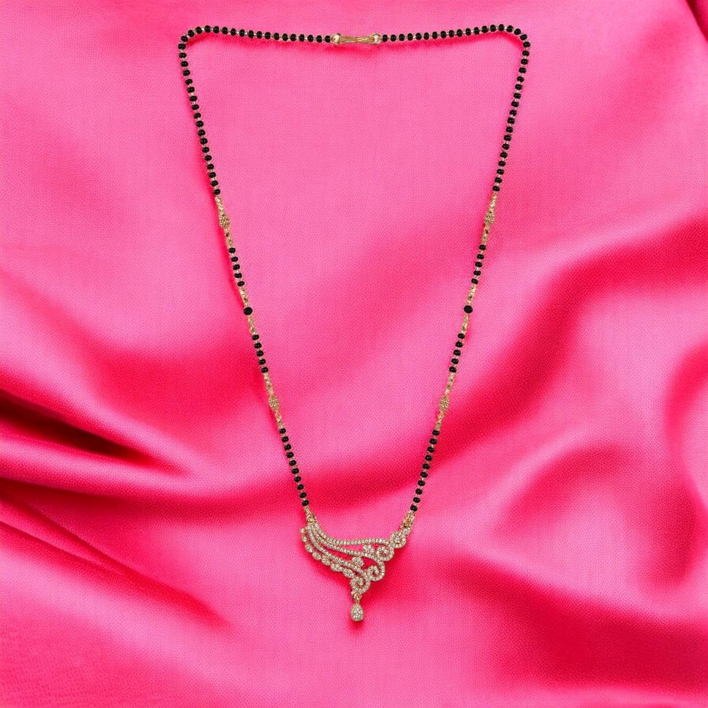 Rose Gold Plated Designer Mangalsutra Pendant for Girls and Women