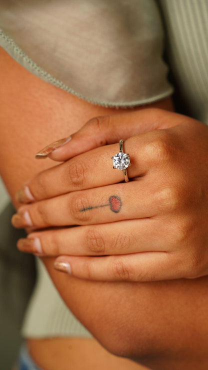 2 Carat Classic Round Solitaire Daily Wear Ring - Attrangi