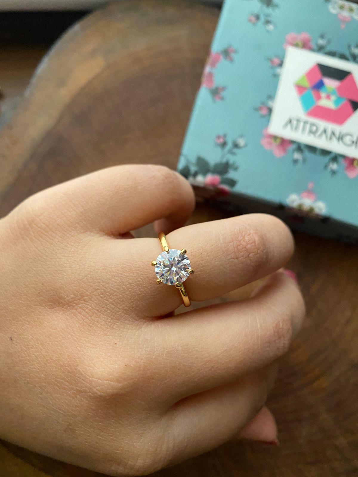 2 Carat Classic Round Solitaire Daily Wear Ring - Attrangi