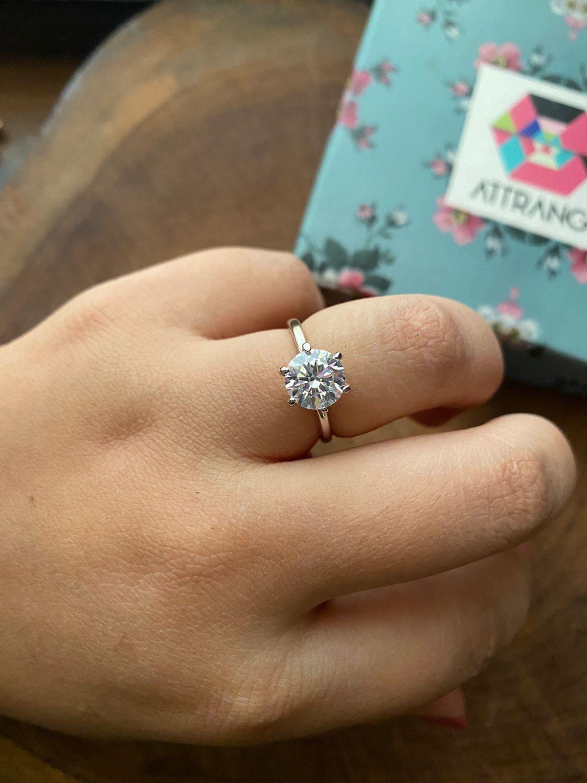 2 Carat Classic Round Solitaire Daily Wear Ring - Attrangi