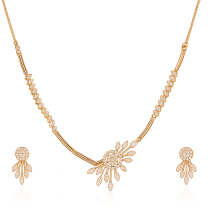 Premium Quality Rose Gold Plated Jewellery Set with AD stone | Anti Tarnish | Anti Allergy
