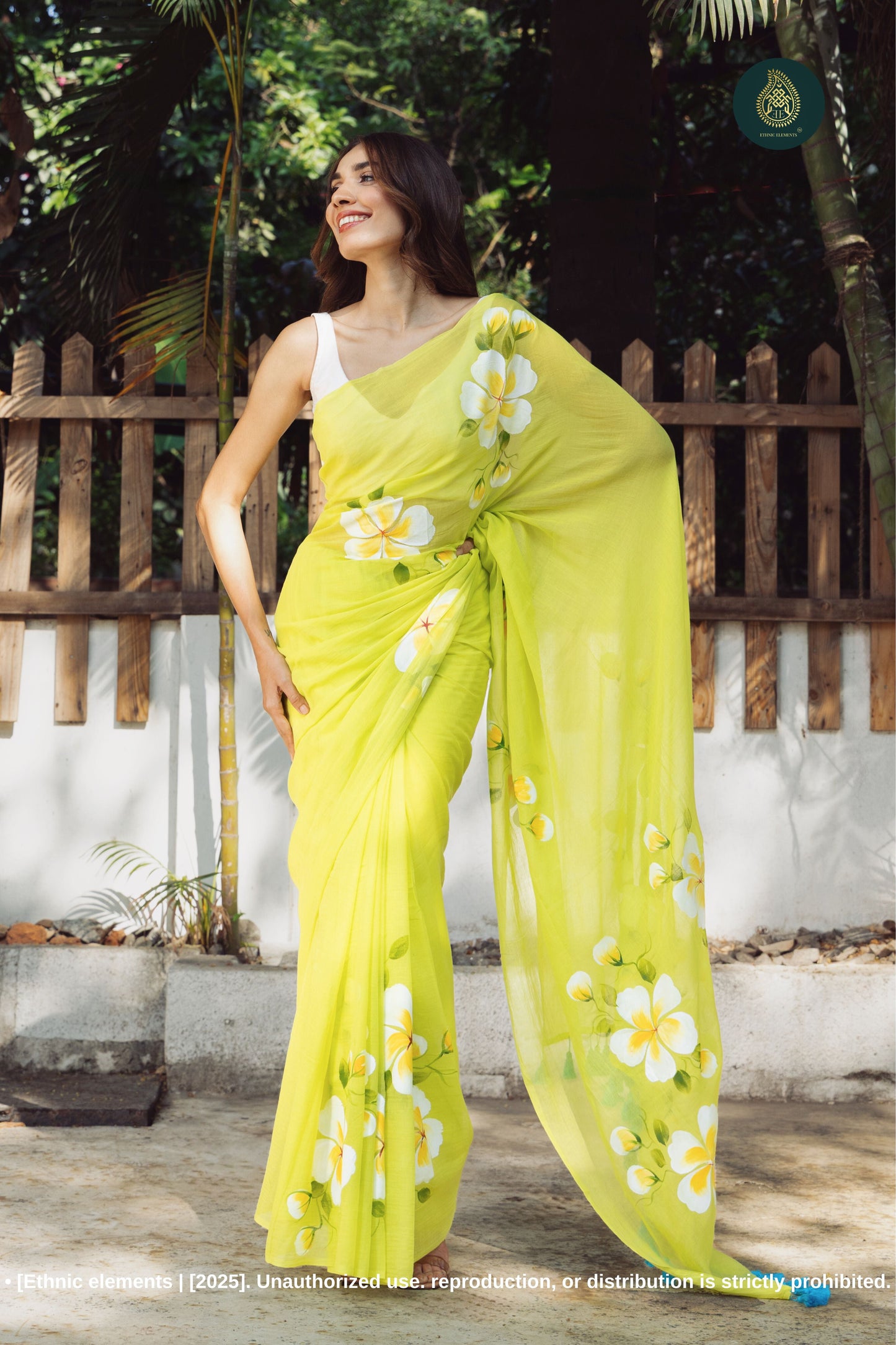 Mojito Chitramay Hand Painted Mul Cotton Saree
