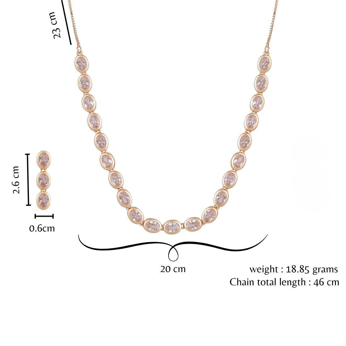 Rose Gold Plated Necklace Set for Women and Girls