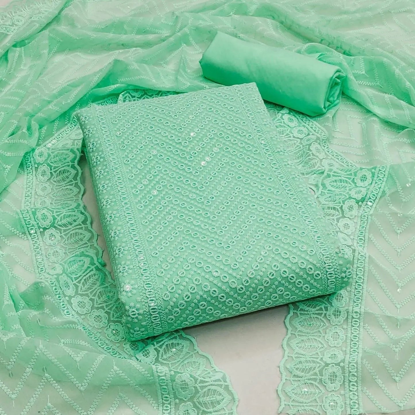 Georgette Chikankari Work Womens Dress Material (Unstitched) - Premium  from Ethenika.com - Just INR 1490! Shop now at Ethenika.com 