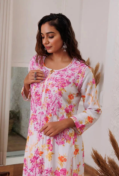 Thread Embroidery work Kurti Pant Set (Stitched) - Premium  from Ethenika.com - Just INR 2190! Shop now at Ethenika.com 