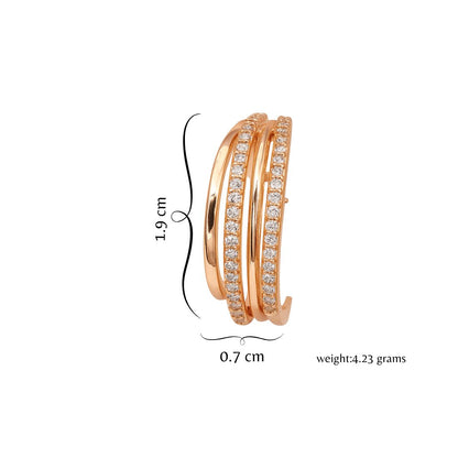 Rose Gold Plated Triple Layer Hoop Earrings