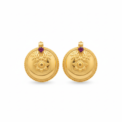 24K Gold Plated Ornate Floral Thali Bottu Mangalsutra Pendant
